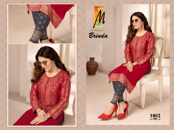 Master Brinda Beautiful Rayon Gold Print Kurti 